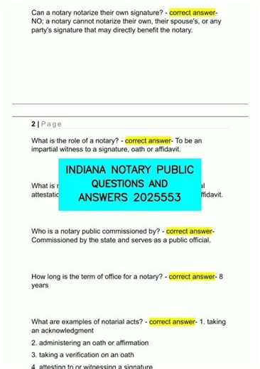 INDIANA NOTARY PUBLIC QUESTIONS AND ANSWERS 2025553 video