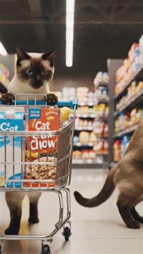 Cats shopping in supermarket #cat #animal #shopping #fun #cute