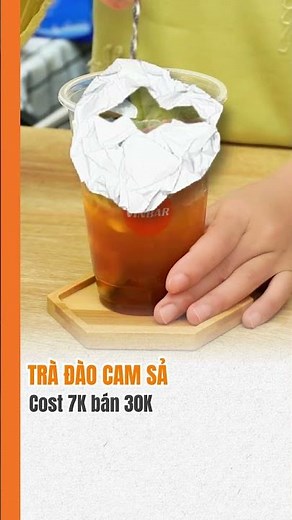 Hướng Dẫn Công Thức Trà Đào Cam Sả Cost 7K Bán 30K | Nguyên Vinbar
