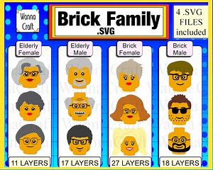 BRICK FAMILY. Digital Cut File, Mix-&-match to Print or Cut Your Custom Design for T-shirt, Birthday Party, or Vacation - Etsy