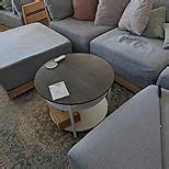 FABATO Round Lift Top Coffee Table with Storage and Hidden Compartment, 26.77'' Farmhouse Coffee Table for Living Room Reception Room, 2 Tier Small Round Coffee Table Circle Dining Table, Black Oak | Lift Top, with Storage, Hidden Compartment, Farmhouse, Living Room, Reception Room