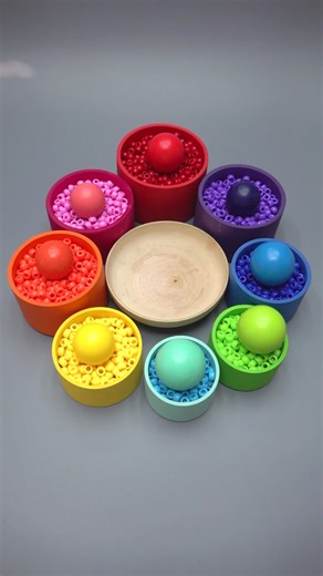 ✨Reverse Zen Art📿Calming Pearl_Crystal and Colorful Beads in Wood Cups _asmr _beads _dominogirl#adamrose #fyp #lifehacks #veralvideo #forupage