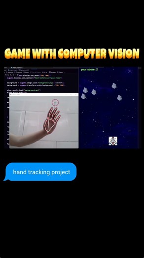 Hand Tracking Rocket Game with Python, OpenCV & MediaPipe #Shorts