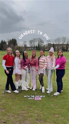 Cait Emily on Instagram: "Nearest to pin comp⛳️ @theduchessgolfclub galentines event at @stanmoregolfclub 🩷❤️"