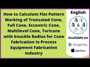 How to Calculate Flat Pattern Marking of Truncated Cone, Eccentric Cone, Toricone |English|Let'sFab