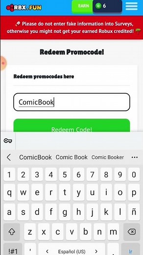 1 New Promocode de Rbx.Fun for 5 Robux!!!!!