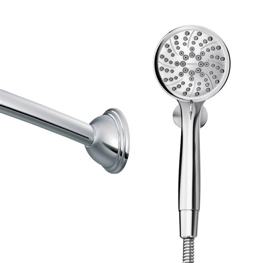 MOEN Attract 6-Spray Wall Mount 4 in. Hand Shower with Magnetix and Shower Rod in Chrome 26000-HHRDS - The Home Depot