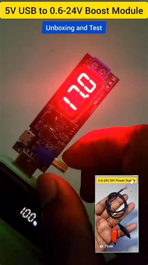 5V USB to 0.6-24V boost converter module 🔥😲 #circuitstories #diyprojects #boostconverter #experiment
