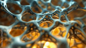 A 3D image of epithelial cells in the skin displaying their interconnected network and the intricate patterns formed by their filaments. . AI generation.