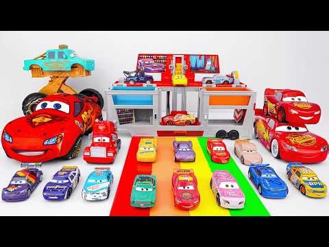 Disney Pixar Cars Unboxing Review | Disney Pixar Cars Color Changers Mobile Paint Shop Mack Playset