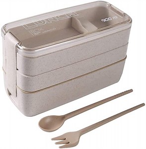 [Hot Item] Bento Box Adult Lunch Box, Japanese Bento Box for Kids 3-in-1 Compartment Bento Box