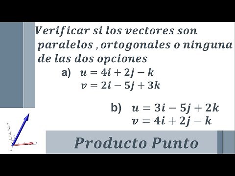Vectores paralelos, ortogonales o ninguna de las dos opciones