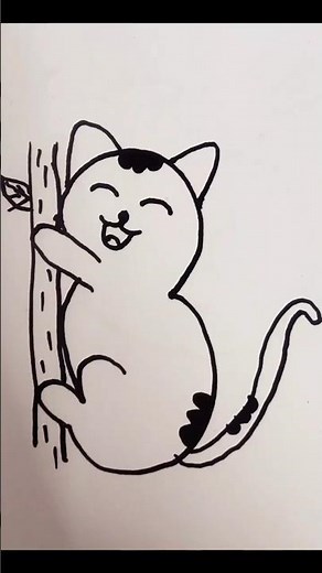 "Cute Cat Drawing Easy | Step by Step Cat Drawing for beginner"