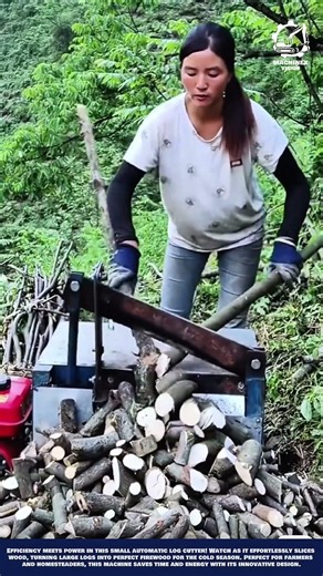 Revolutionizing Firewood Machine: Heavy Duty Log Cutter Slicing Wood for Faster Winter Stacking