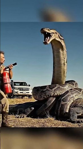Brave Heroes Save Greedy Monitor Lizard from Dangerous Giant Mutant Python’s Attack🦎🐍 #shorts #ai