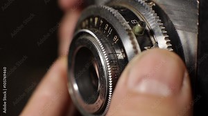 Changing settings on an old film camera