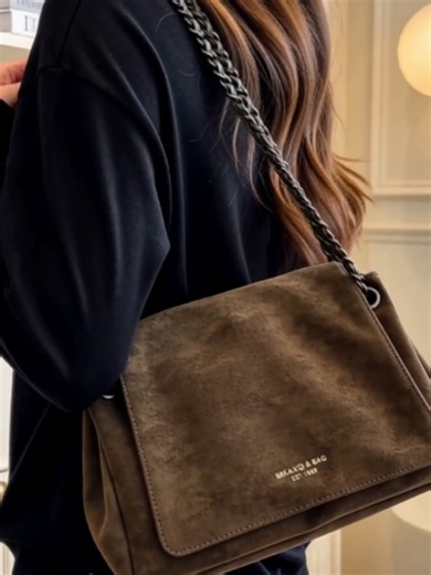 Women's Fall Winter Plain Suede Crossbody Shoulder Bag, Fashionable Woven Chain Design, Ideal for Commuting & Shopping, Perfect Gift, Crossbody Bags#tiktok #fyp #Girls