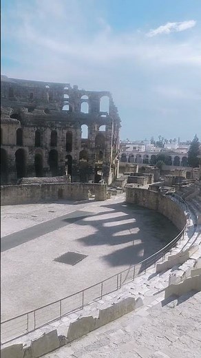 Amphitheatre of El Jem in Tunisia 🇹🇳 #tunisia #travel #amphitheatre #viralvideo #history