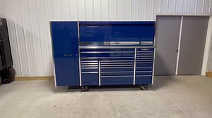 Snap On Midnight blue KRL1023, stainless work top, hutch and full locker just rolled in. Box is in fantastic shape and shows no signs of wear. We priced this down at $8500, and this is a LOT of storage at that price, check out the video. Delivery may be an option, contact us for details. Feel free to call or text us anytime at 302 423 8529 with any questions. | 1st State Tools