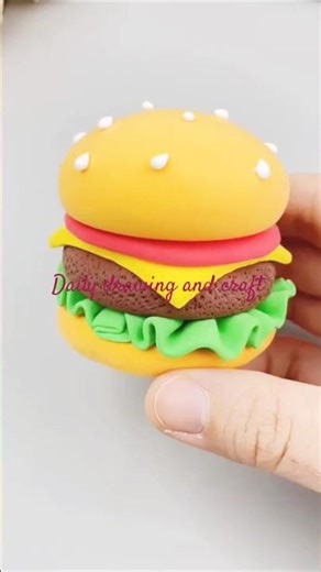 Clay art burger |clay art burger making #shorts #art #diy