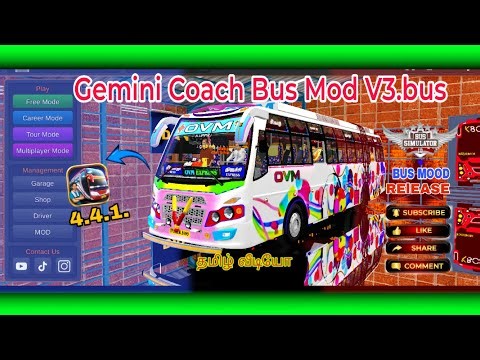 🎀🤩Gemini Coach Bus Mod V3. Release Tamil video🔥💥😎