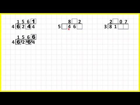 Solve division problems with missing digits
