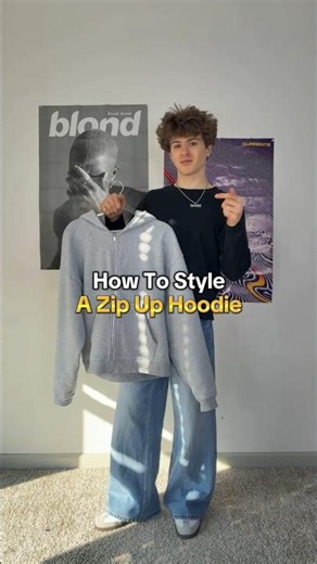 How to style a zip up hoodie ⚙️ #streetwear #howtostyle #zipuphoodie #baggyjeans #outfitideas