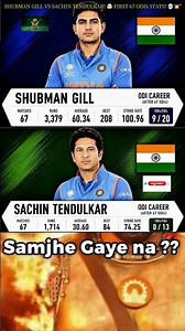 Shubman Gill vs Sachin Tendulkar! 🤯 First 67 ODIs Comparison! 🚨 #shorts #cricket