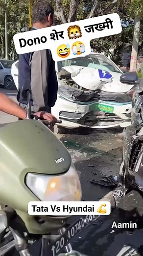 5.6M views · 23K reactions | Tata Ko koi beat नही कर सकता  #tata #Tiago #vs #hyundai #aura #accident #build #quality | Aamin | Facebook