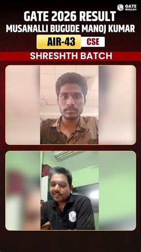 GATE 2026 CS AIR 43 With This Score? 😳 #PW #Shorts