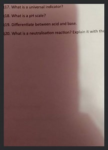 What is a universal indicator? What is a \mathrm{pH} scale? Dif... | Filo