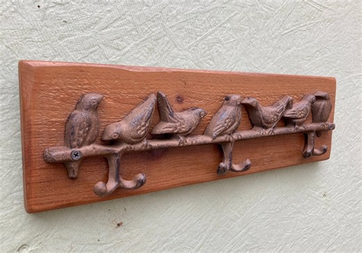 Vintage Bird Motif Coat Rack: French Country Peg Shelf - Etsy