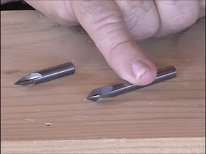 #587 Our new 60 degree router bit for freehand carving wood signs