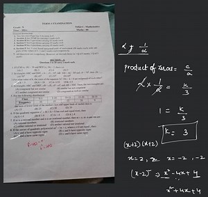 TERM-1 EXAMINATION Grade: X Time : 3Hrs. Subject : Mathematies ... | Filo