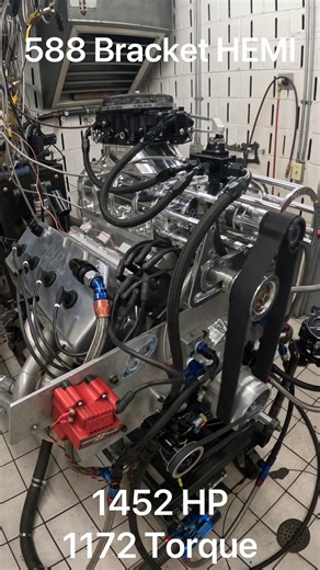 Dyno of 588 Bracket HEMI with 1452 Horsepower, 1172 Torque #dyno #enginedyno #DynoTuning #dynotune #engine #enginebuild #enginebuild #hemipower #hemi #hemiengine #racing #dragracing #bracketracing | Indy Cylinder Heads