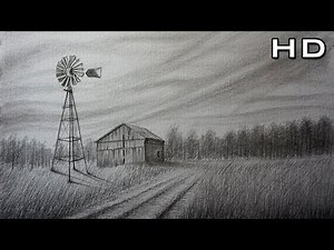 How to Draw an Easy and Beautiful Countryside Landscape in Pencil Step by Step