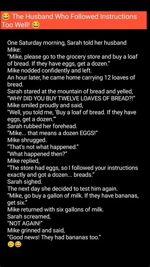 😂 The Husband Who Followed Instructions TOO Well! | Funniest Husband & Wife Grocery Store Joke 😂