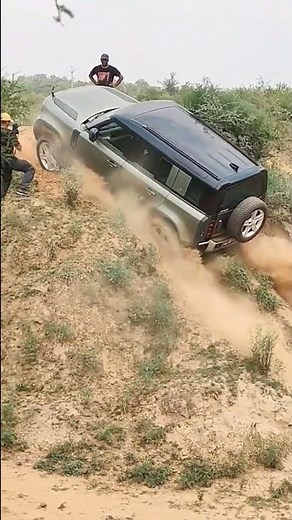 Defender traction control makes it climb a tricky offroad climb.