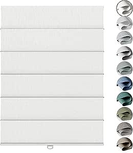 Cordless Roman Shades for Windows - Custom Size Off-White, Blackout Roman Shades Fabrics, Roman Blind for UV Protection Thermal Insulation for Bedroom, Living Room, Office