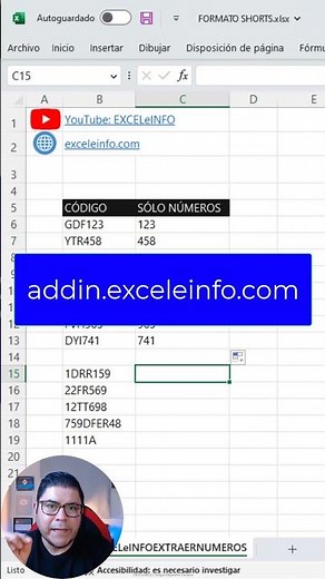 Extraer todos los números de una celda en Excel #shorts