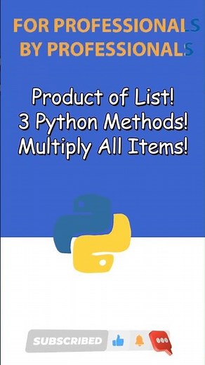 3 Ways to Find the Product of List Elements in Python | math.prod, reduce & loop