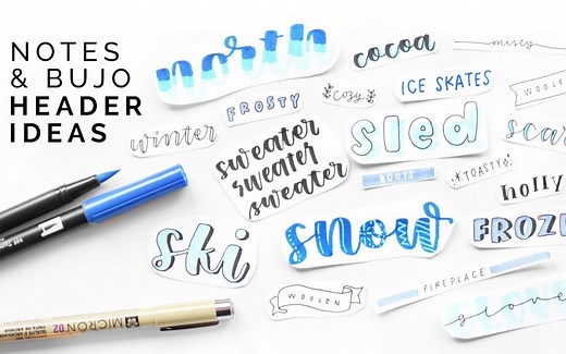 Brush Lettering // 17种超简单的标题字体 | Bullet Journal/日常笔记适用