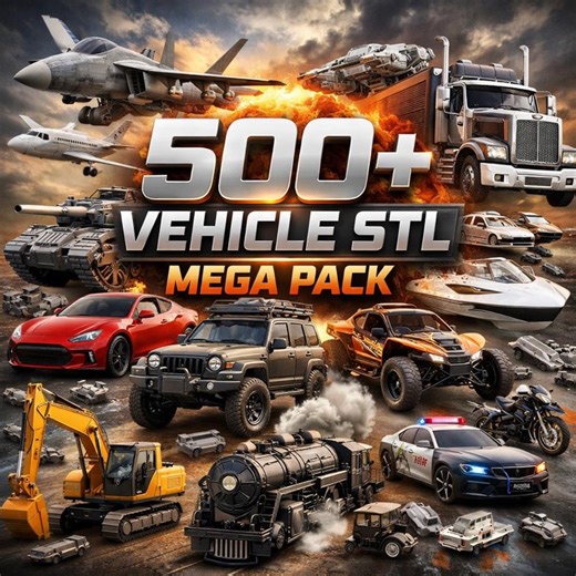 500  Vehicle STL Pack Bundle – Race Cars, Planes, Trains, Trucks & Cars | 3D Printing Files - Etsy UK