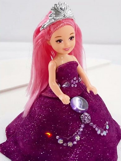 DIY Making Play Doh Sparkle Super Glitter Dresses for Disney Princesses With Crystal #shorts 41