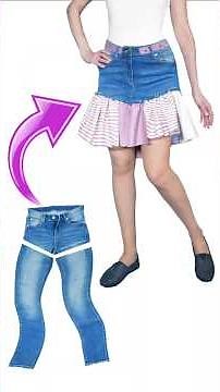 DIY Patchwork Plaid Skirt from Old Jeans Miarti 🧵✂️