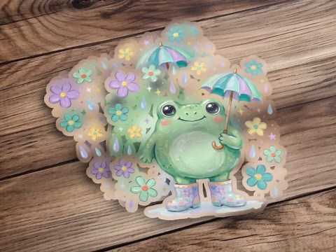 Frog Clipart PNG, Whimsical Toad With Umbrella, Rain Boots, Pastel Kawaii Art (digital Download) - Etsy