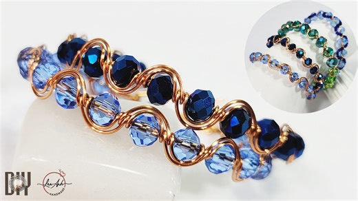 Wavy bracelet | Simple wire jewelry making with bead 1143