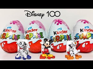 Unboxing Disney 100 Years Kinder Surprise Eggs: Magical Surprises Await .ASMR!