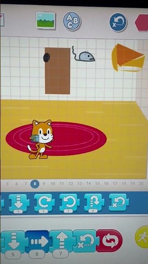 Program a chase in Scratch Jr using the wait and character interaction blocks