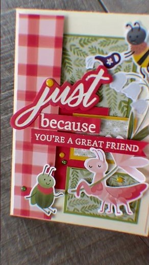 New card - using a sketch and Cute as a Bug DSP - Merrick Makings - Stampin Up